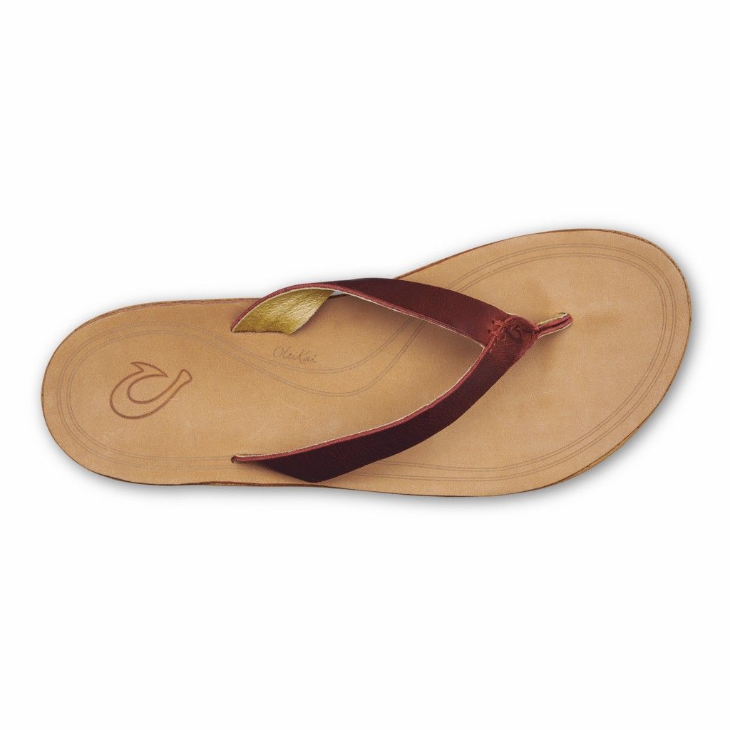 Olukai Women's Nonohe Flip Flop - Terra / Golden Sand US593-271